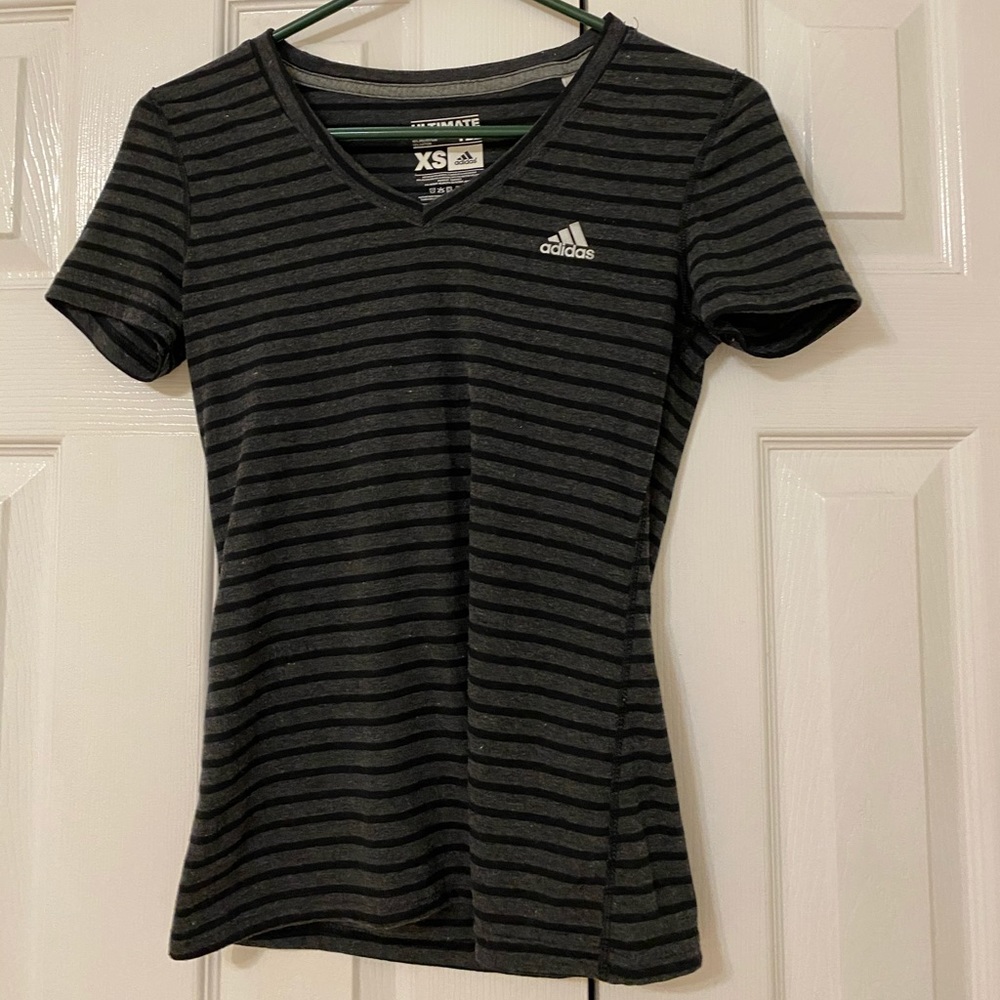 striped Adidas V neck